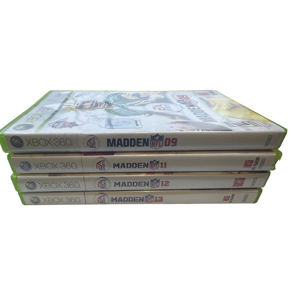 Madden NFL 09 11 12 13 Xbox 360‎ EA Sports Video Game Lot 4 Games Case NTSC